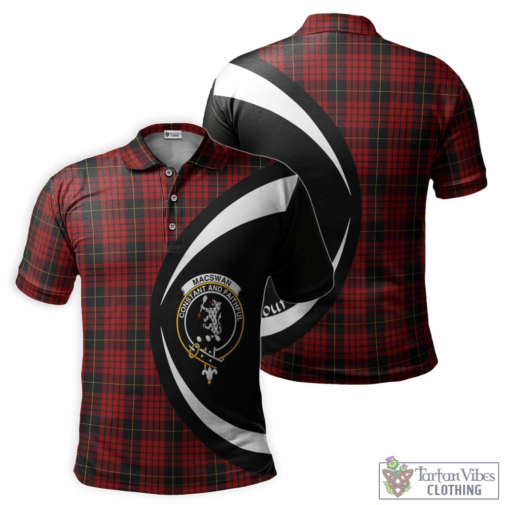 MacSwan Tartan Men's Polo Shirt with Family Crest Circle Style Kid - Tartan Vibes Clothing