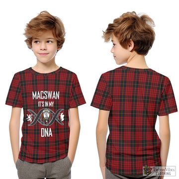 MacSwan Tartan Kid T-Shirt with Family Crest DNA In Me Style Youth XL Size14 - Tartan Vibes Clothing
