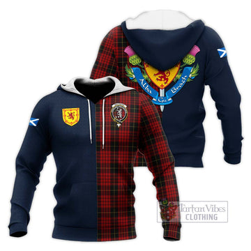 MacSwan Tartan Knitted Hoodie Alba with Scottish Lion Royal Arm Half Style Unisex Knitted Pullover Hoodie - Tartan Vibes Clothing