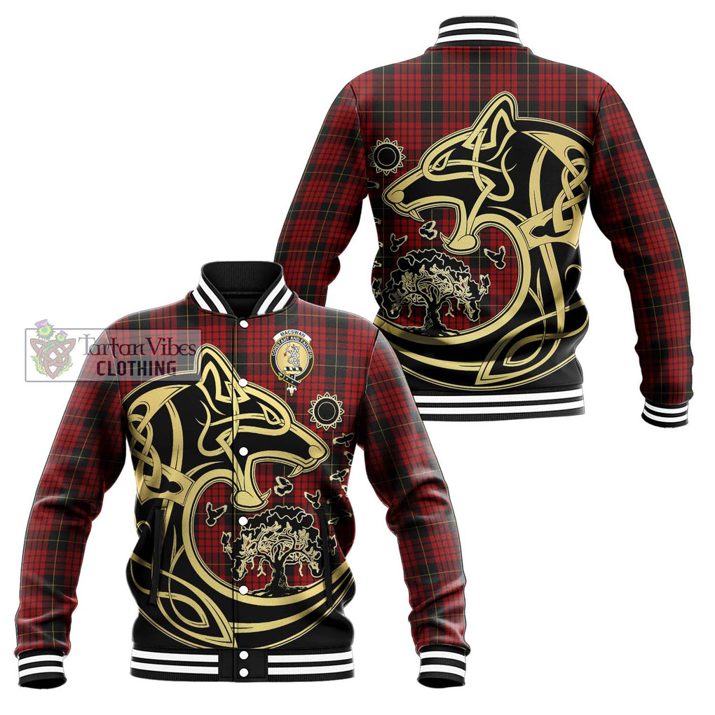 MacSwan Tartan Baseball Jacket with Family Crest Celtic Wolf Style Unisex - Tartan Vibes Clothing