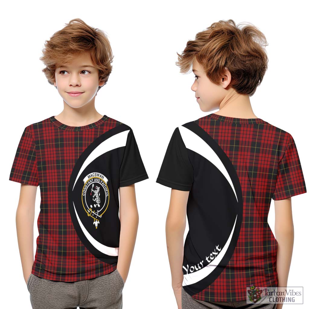 MacSwan Tartan Kid T-Shirt with Family Crest Circle Style Youth XL Size14 - Tartan Vibes Clothing