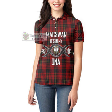 MacSwan Tartan Women's Polo Shirt with Family Crest DNA In Me Style Women - Tartan Vibes Clothing