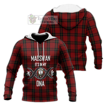 MacSwan Tartan Knitted Hoodie with Family Crest DNA In Me Style Unisex Knitted Pullover Hoodie - Tartan Vibes Clothing