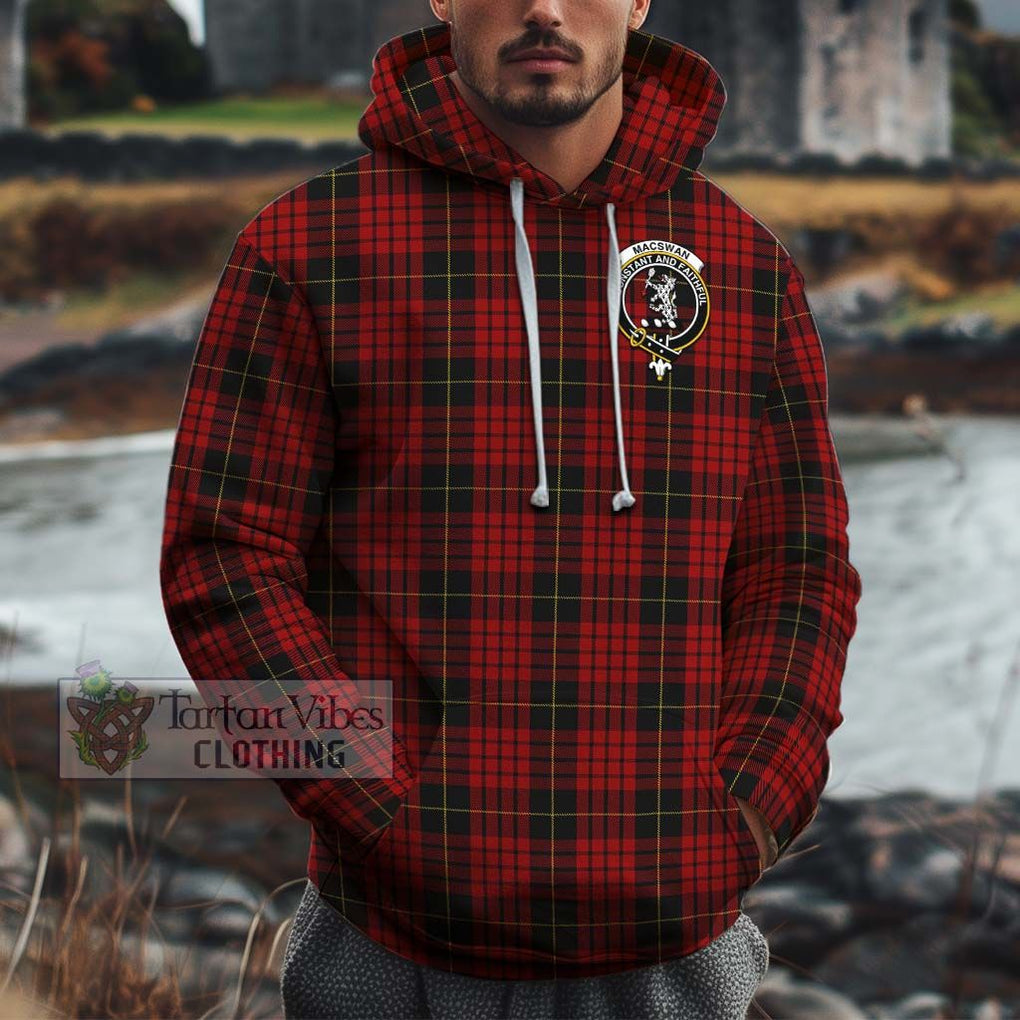 MacSwan Tartan Cotton Hoodie with Family Crest Zip Hoodie - Tartan Vibes Clothing