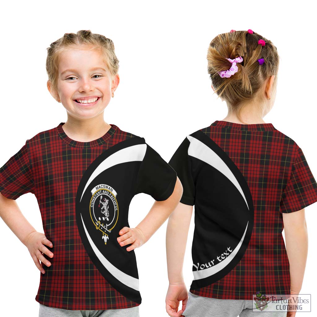 MacSwan Tartan Kid T-Shirt with Family Crest Circle Style - Tartan Vibes Clothing