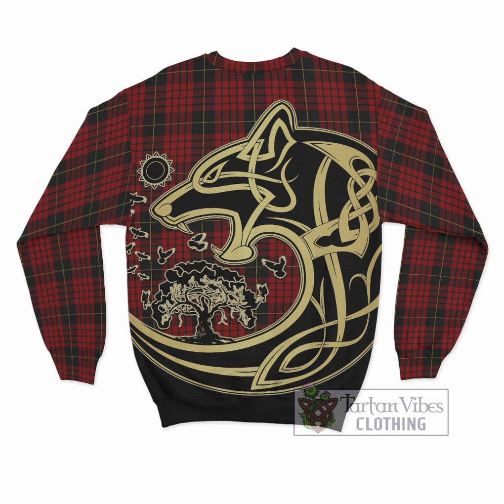 MacSwan Tartan Sweatshirt with Family Crest Celtic Wolf Style - Tartan Vibes Clothing
