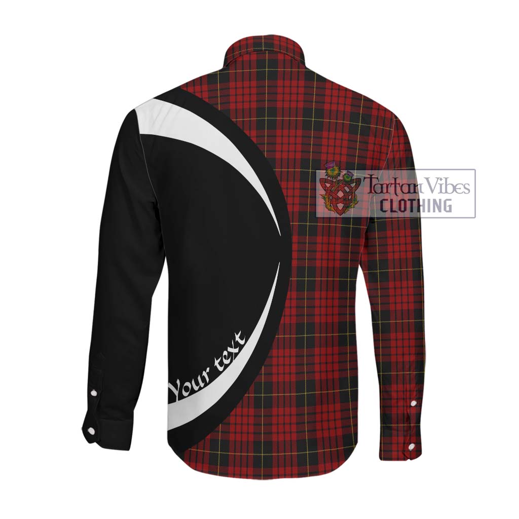 MacSwan Tartan Long Sleeve Button Up with Family Crest Circle Style Men's Shirt - Tartan Vibes Clothing
