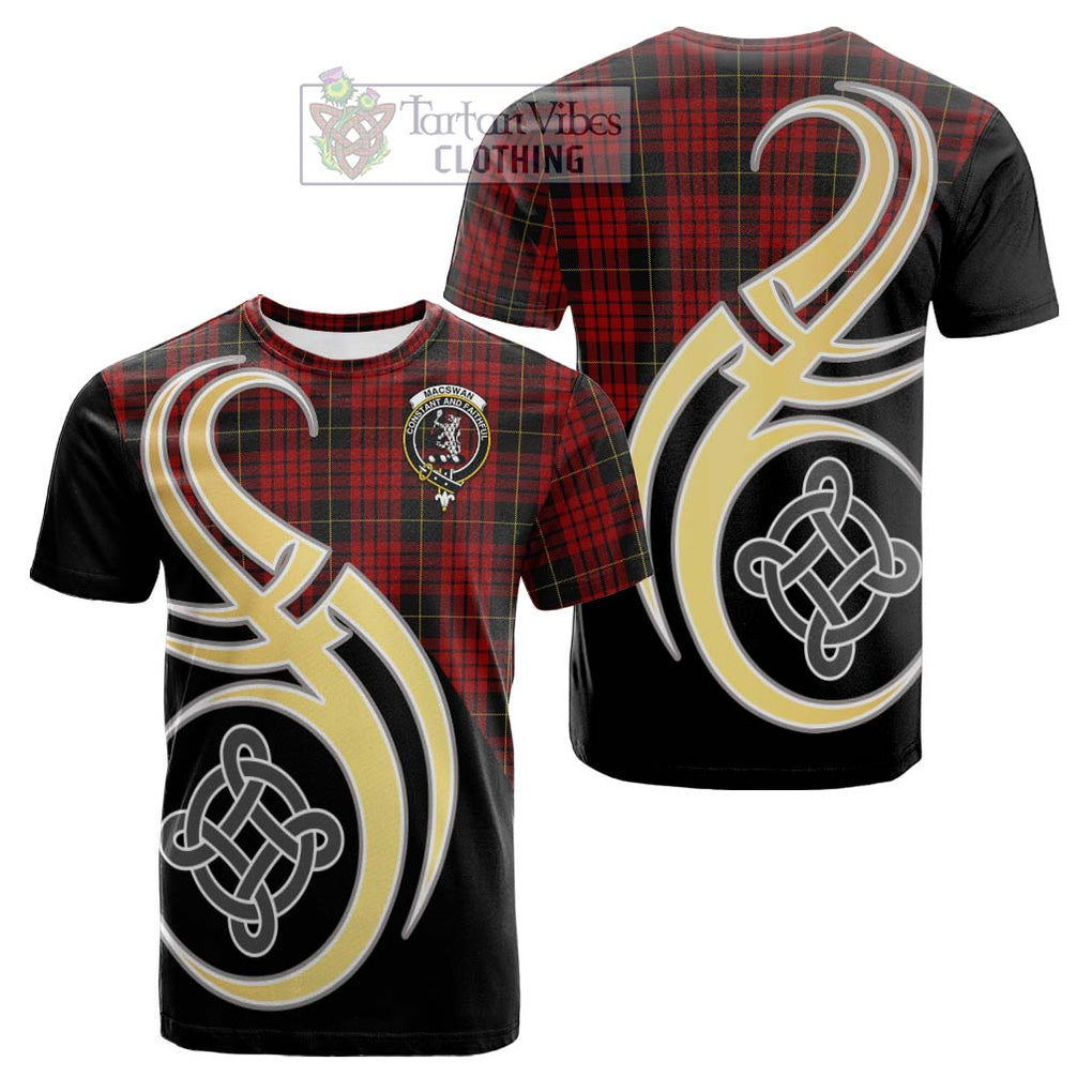 MacSwan Tartan Cotton T-shirt with Family Crest and Celtic Symbol Style Kid's Shirt - Tartan Vibes Clothing