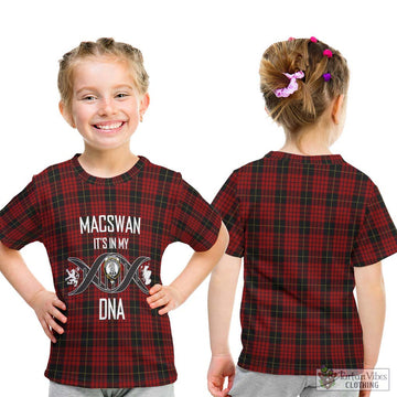 MacSwan Tartan Kid T-Shirt with Family Crest DNA In Me Style - Tartan Vibes Clothing
