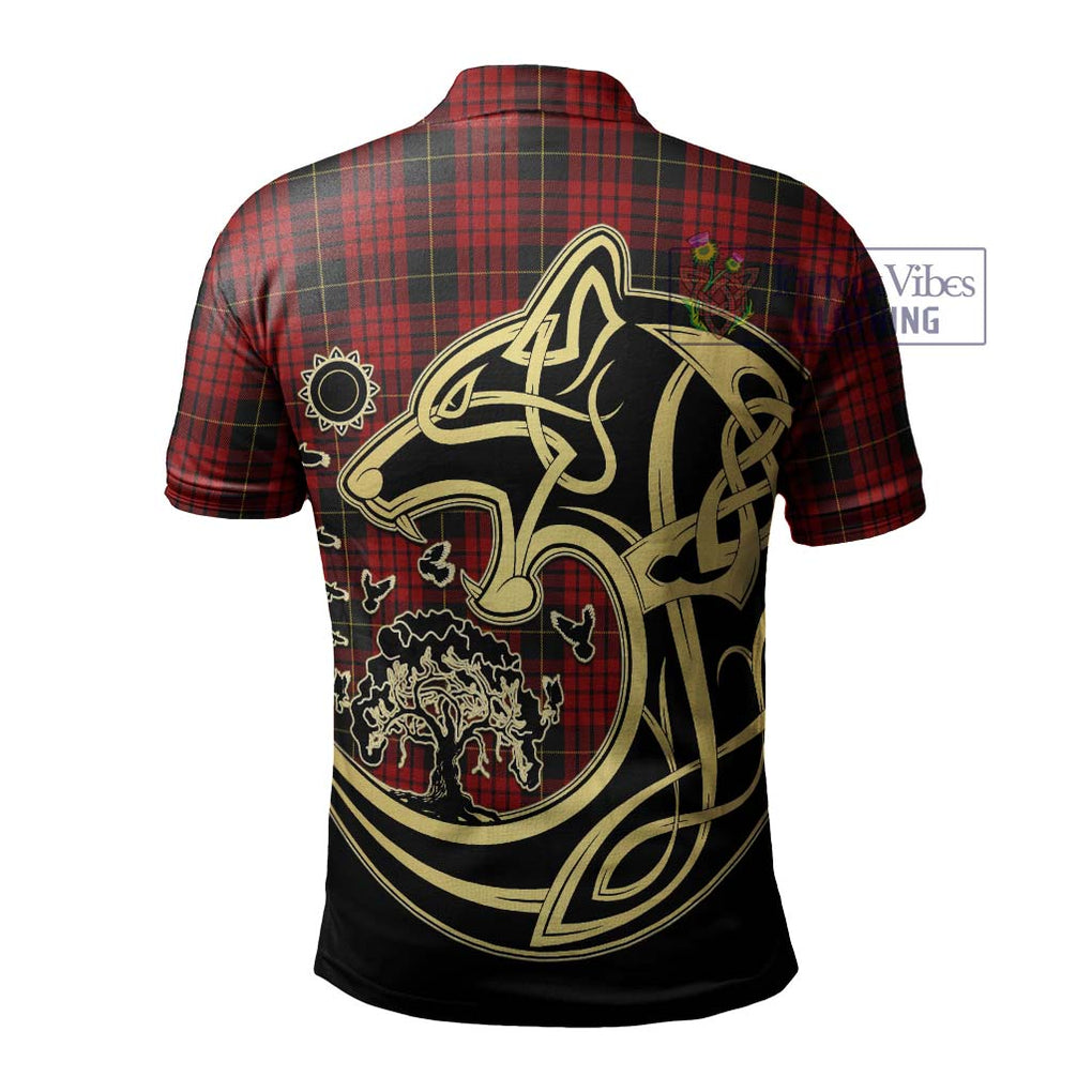 MacSwan Tartan Polo Shirt with Family Crest Celtic Wolf Style - Tartan Vibes Clothing