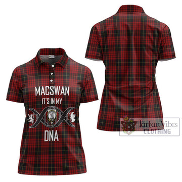 MacSwan Tartan Women's Polo Shirt with Family Crest DNA In Me Style - Tartan Vibes Clothing