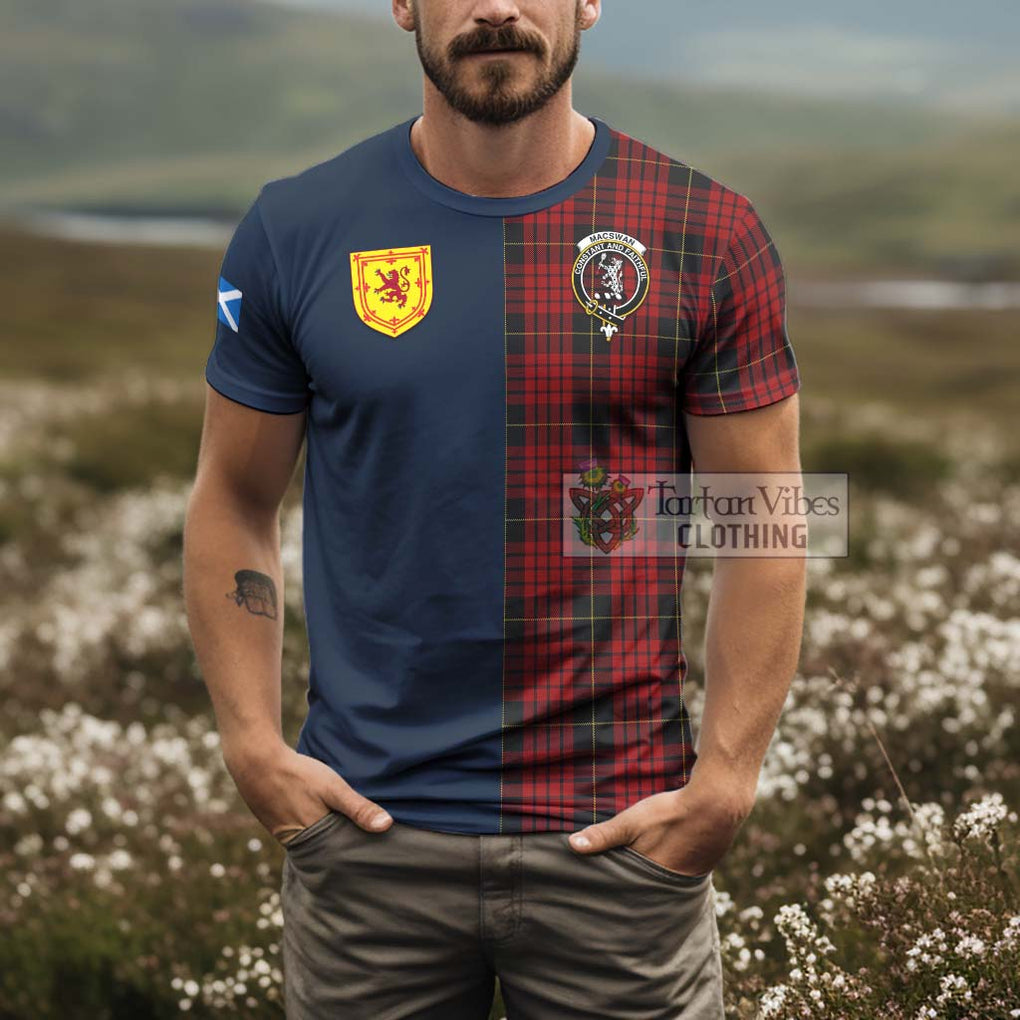 MacSwan Tartan T-Shirt Alba with Scottish Lion Royal Arm Half Style - Tartan Vibes Clothing