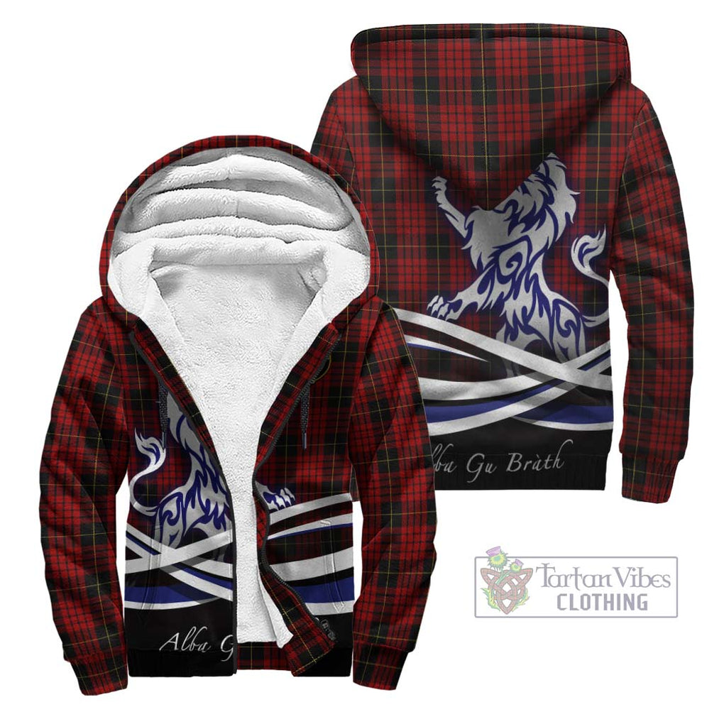 MacSwan Tartan Sherpa Hoodie with Alba Gu Brath Regal Lion Emblem Unisex - Tartan Vibes Clothing
