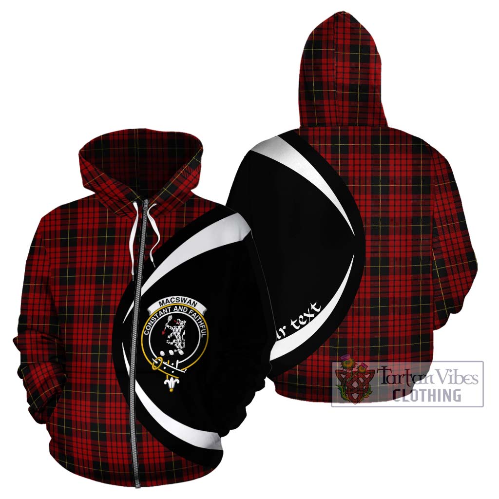 MacSwan Tartan Hoodie with Family Crest Circle Style - Tartan Vibes Clothing