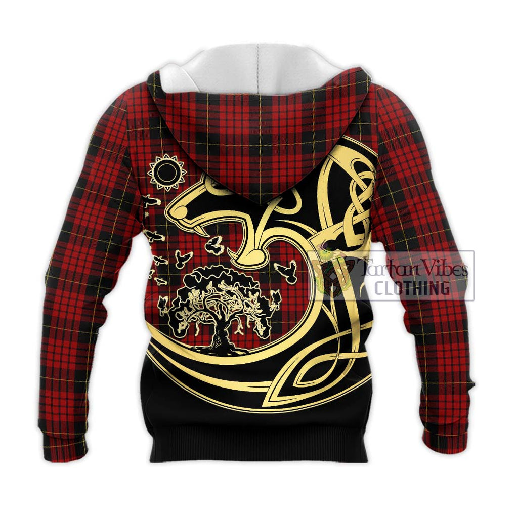 MacSwan Tartan Knitted Hoodie with Family Crest Celtic Wolf Style - Tartan Vibes Clothing