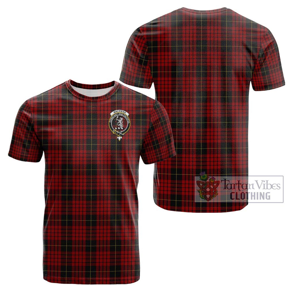 MacSwan Tartan Cotton T-Shirt with Family Crest - Tartan Vibes Clothing