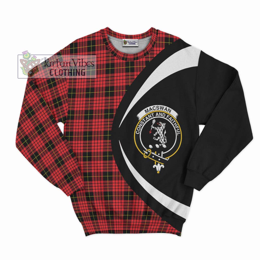 MacSwan Modern Tartan Sweatshirt with Family Crest Circle Style Unisex - Tartan Vibes Clothing