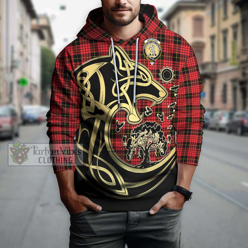 MacSwan Modern Tartan Hoodie with Family Crest Celtic Wolf Style Zip Hoodie - Tartan Vibes Clothing