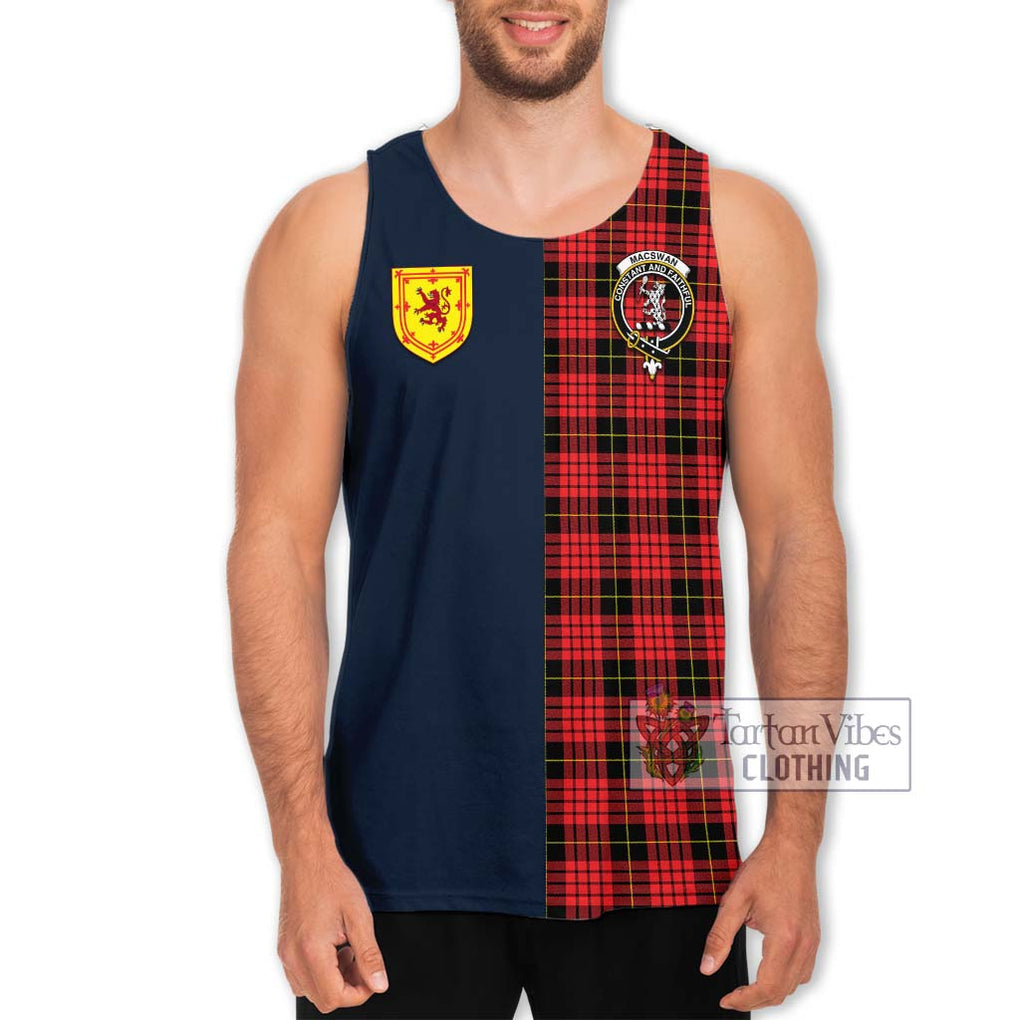 MacSwan Modern Tartan Men's Tank Top Alba with Scottish Lion Royal Arm Half Style Men - Tartan Vibes Clothing
