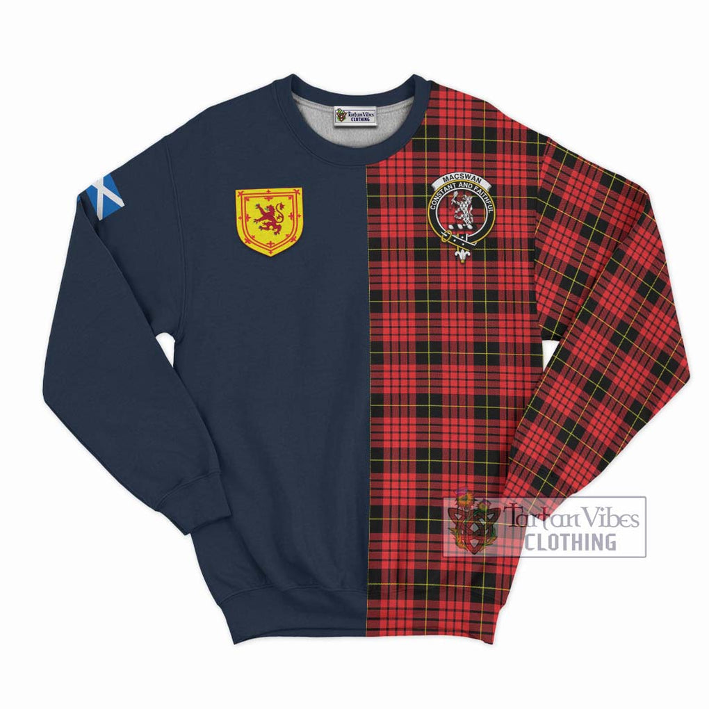 MacSwan Modern Tartan Sweatshirt Alba with Scottish Lion Royal Arm Half Style Unisex - Tartan Vibes Clothing
