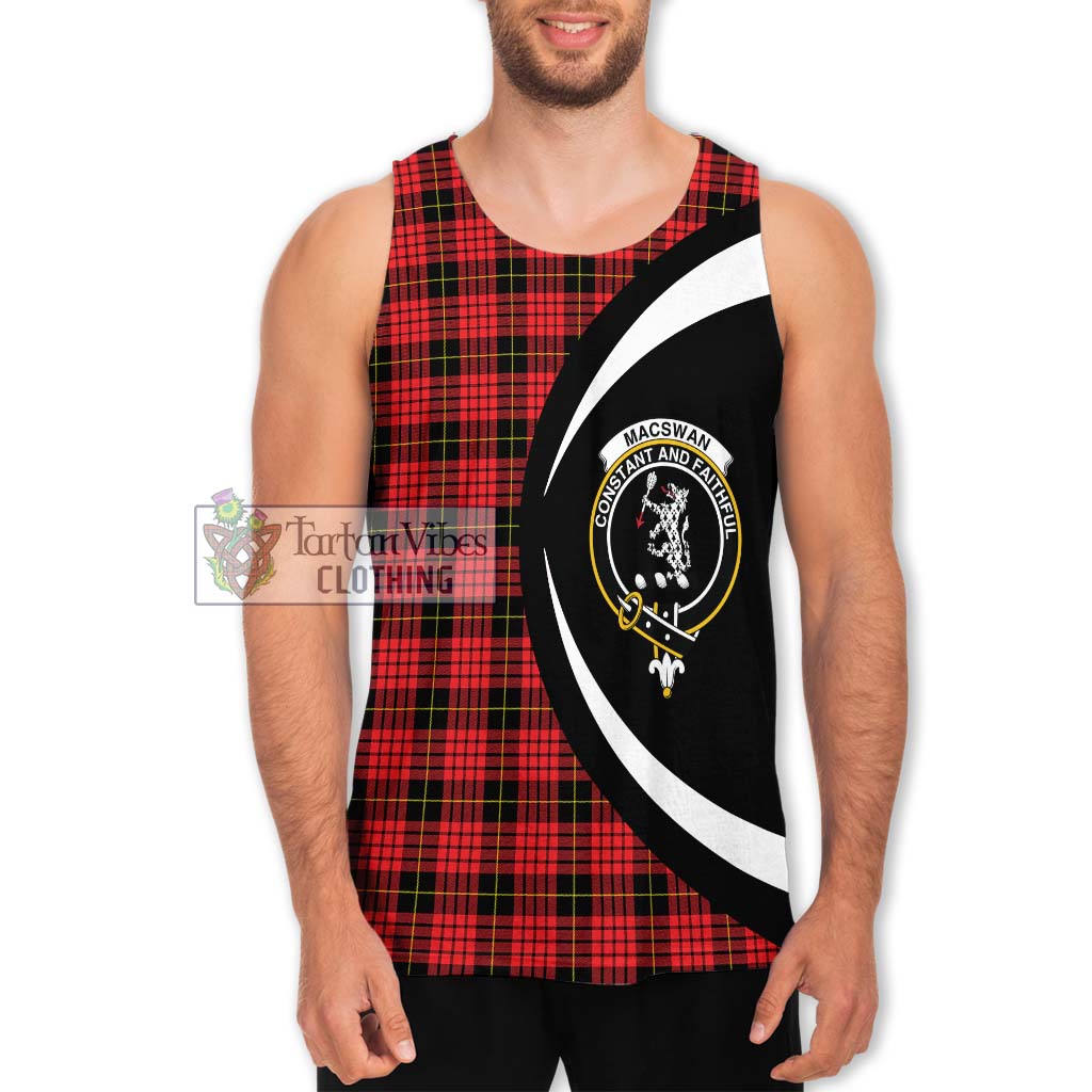 MacSwan Modern Tartan Men's Tank Top with Family Crest Circle Style Men - Tartan Vibes Clothing