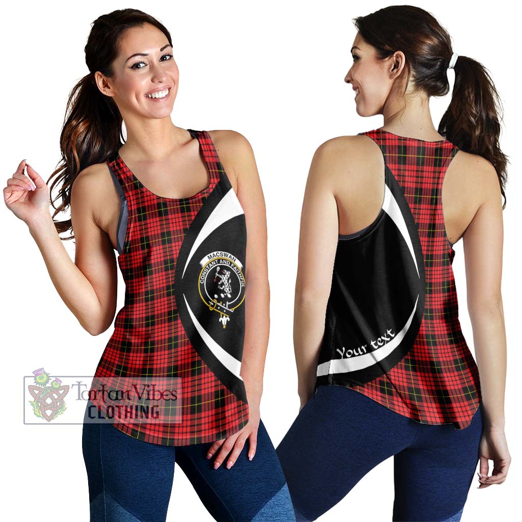 MacSwan Modern Tartan Women's Racerback Tanks with Family Crest Circle Style 4XL - Tartan Vibes Clothing