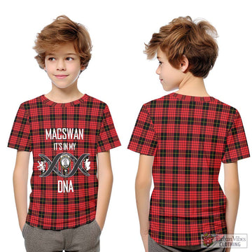 MacSwan Modern Tartan Kid T-Shirt with Family Crest DNA In Me Style Youth XL Size14 - Tartan Vibes Clothing