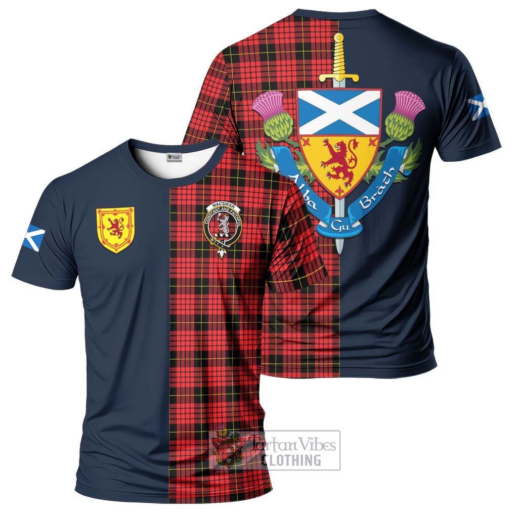 MacSwan Modern Tartan T-Shirt Alba with Scottish Lion Royal Arm Half Style Kid's Shirt - Tartan Vibes Clothing