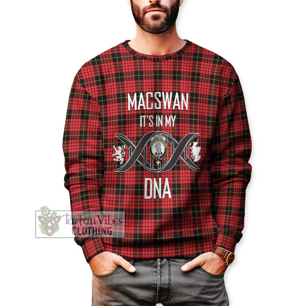 MacSwan Modern Tartan Sweatshirt with Family Crest DNA In Me Style Unisex - Tartan Vibes Clothing