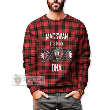 MacSwan Modern Tartan Sweatshirt with Family Crest DNA In Me Style Unisex - Tartan Vibes Clothing