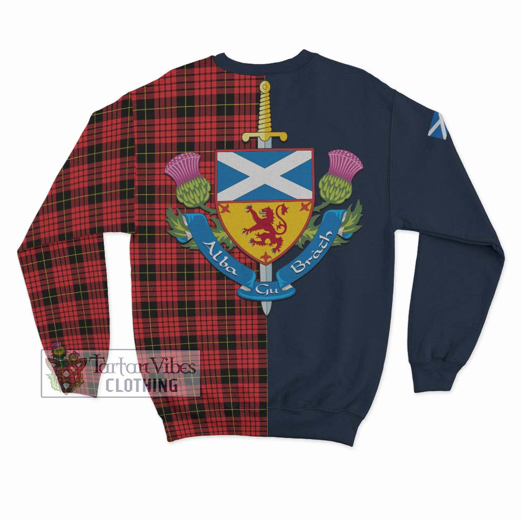 MacSwan Modern Tartan Sweatshirt Alba with Scottish Lion Royal Arm Half Style - Tartan Vibes Clothing