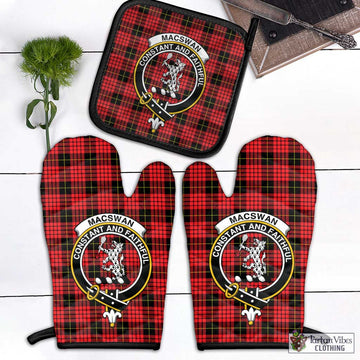 MacSwan Modern Tartan Combo Oven Mitt & Pot-Holder with Family Crest - Tartan Vibes Clothing