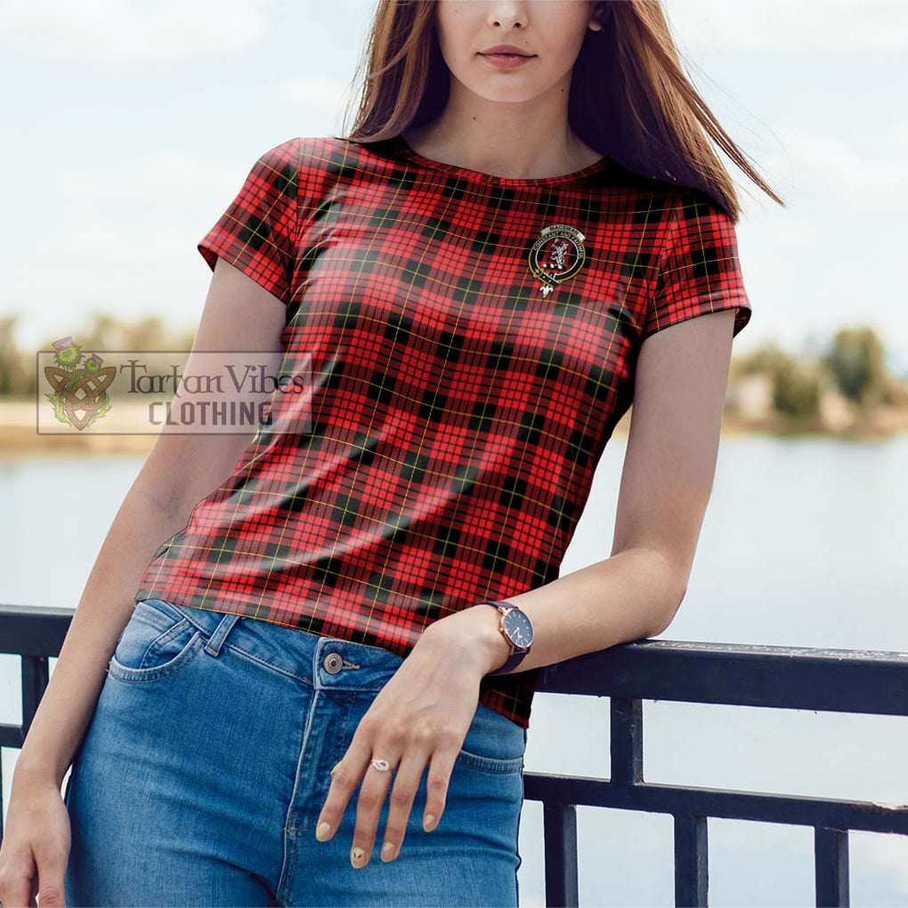 MacSwan Modern Tartan Cotton T-Shirt with Family Crest - Tartan Vibes Clothing