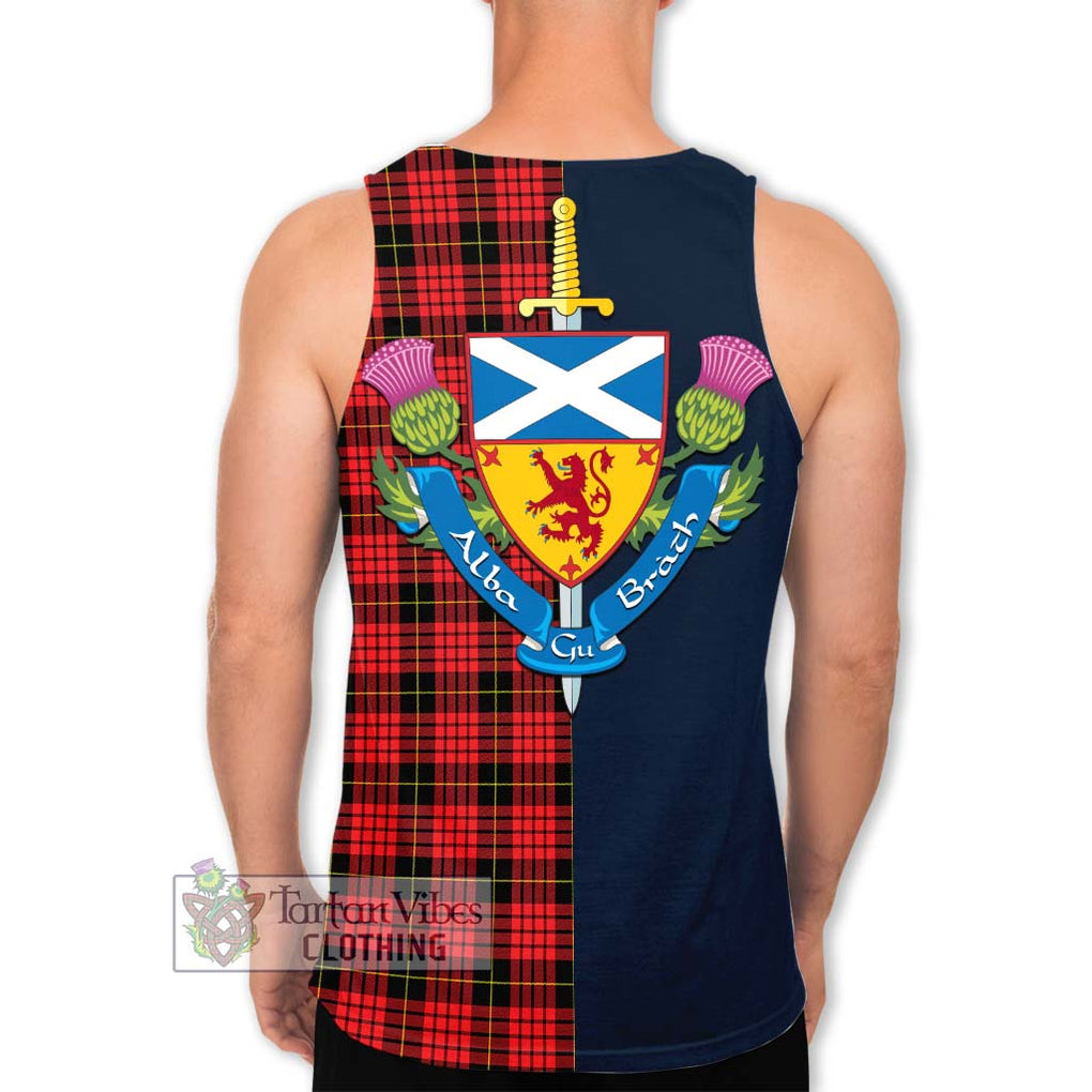MacSwan Modern Tartan Men's Tank Top Alba with Scottish Lion Royal Arm Half Style - Tartan Vibes Clothing
