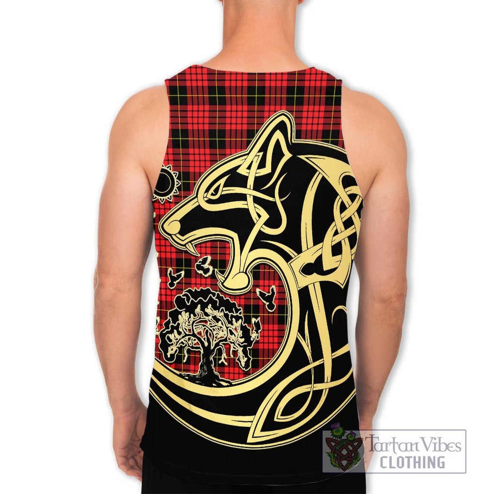 MacSwan Modern Tartan Men's Tank Top with Family Crest Celtic Wolf Style - Tartan Vibes Clothing