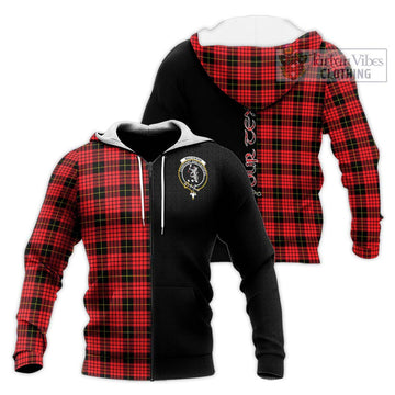MacSwan Modern Tartan Knitted Hoodie with Family Crest and Half Of Me Style Unisex Knitted Zip Hoodie - Tartan Vibes Clothing