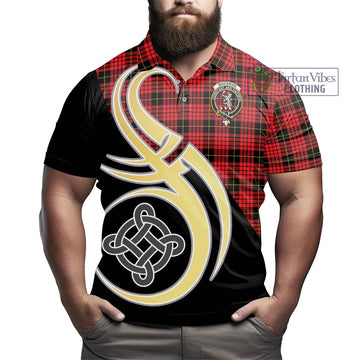 MacSwan Modern Tartan Polo Shirt with Family Crest and Celtic Symbol Style - Tartan Vibes Clothing