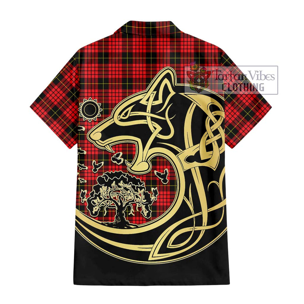 MacSwan Modern Tartan Hawaiian Shirt with Family Crest Celtic Wolf Style - Tartan Vibes Clothing