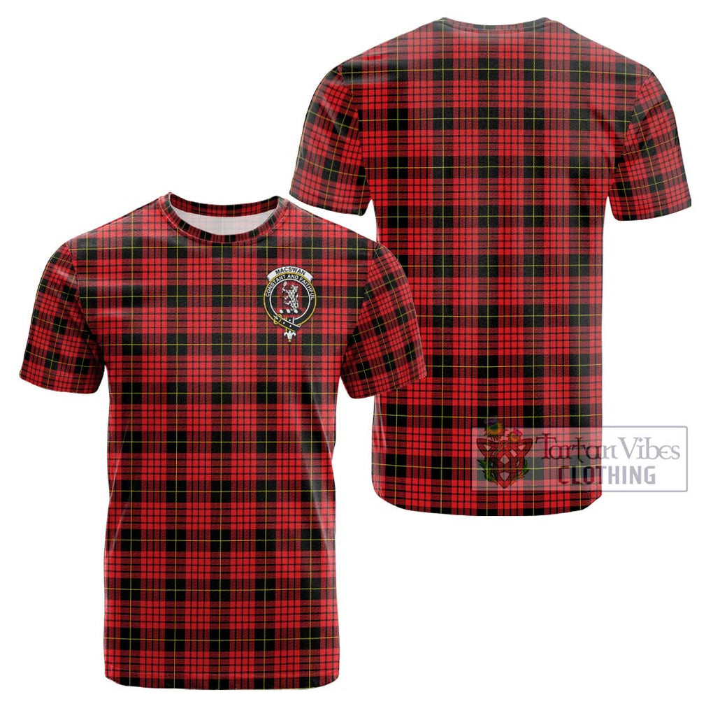 MacSwan Modern Tartan Cotton T-Shirt with Family Crest - Tartan Vibes Clothing