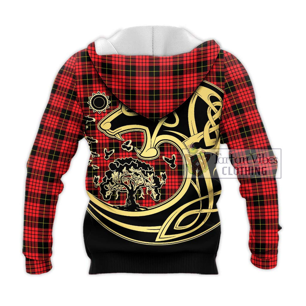 MacSwan Modern Tartan Knitted Hoodie with Family Crest Celtic Wolf Style - Tartan Vibes Clothing