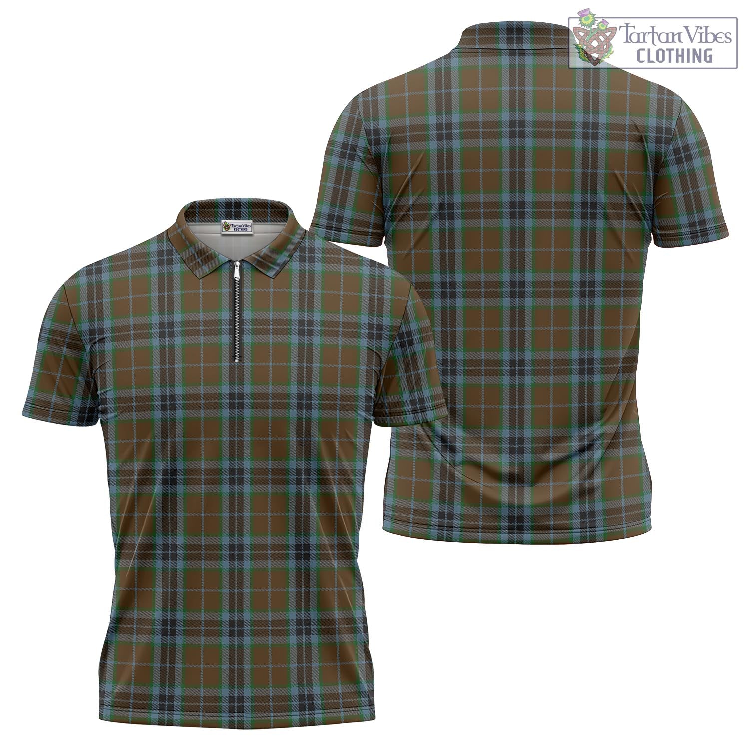 Tartan Vibes Clothing MacTavish Hunting Tartan Zipper Polo Shirt