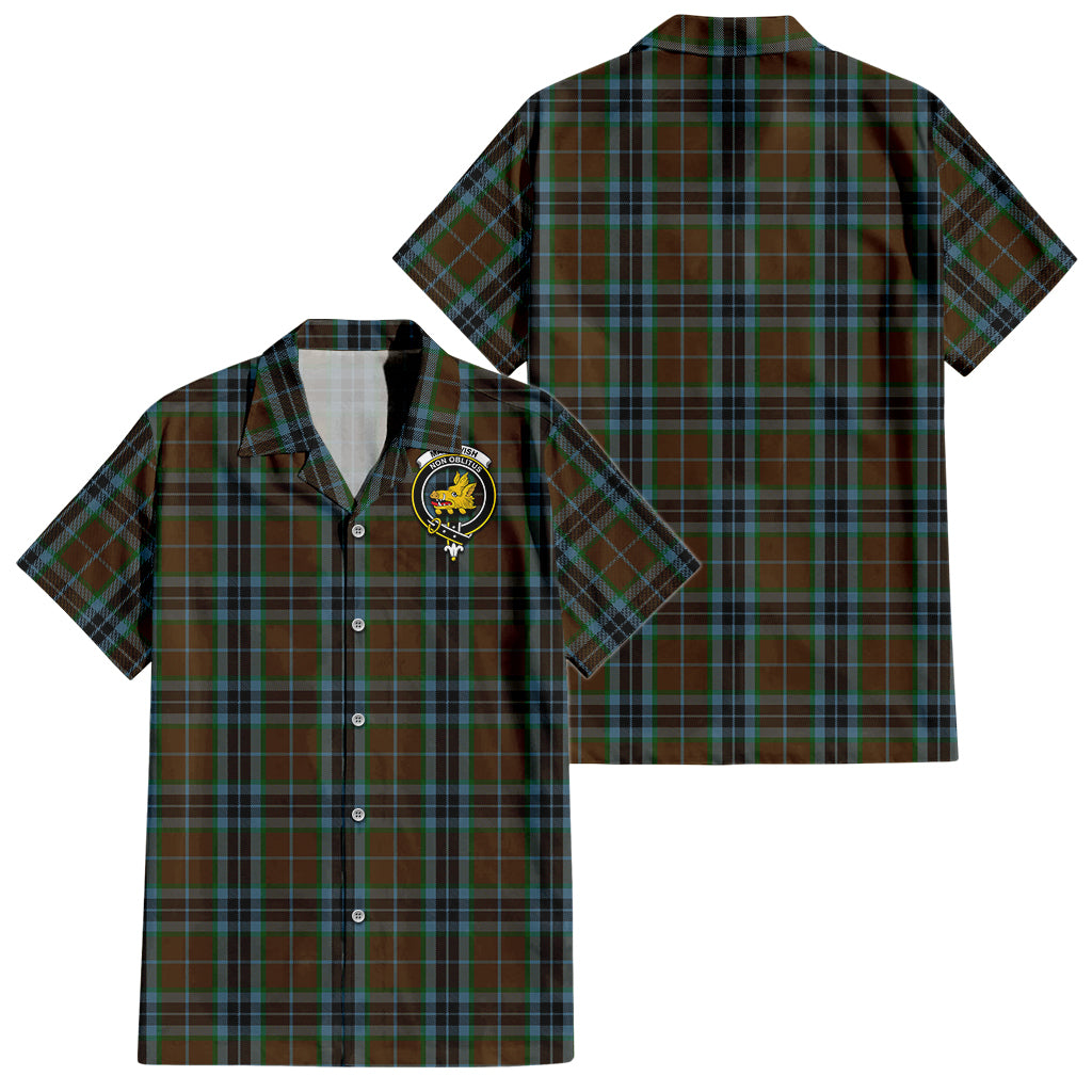 mactavish-hunting-tartan-short-sleeve-button-down-shirt-with-family-crest