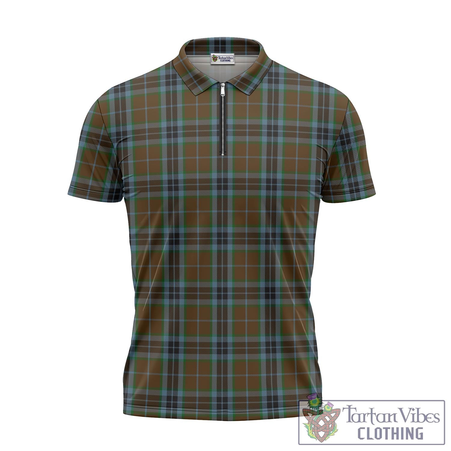 Tartan Vibes Clothing MacTavish Hunting Tartan Zipper Polo Shirt