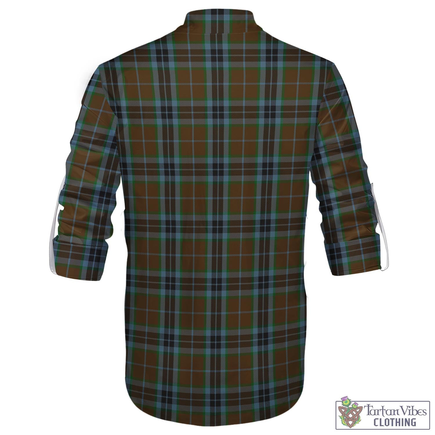 Tartan Vibes Clothing MacTavish Hunting Tartan Men's Scottish Traditional Jacobite Ghillie Kilt Shirt with Family Crest
