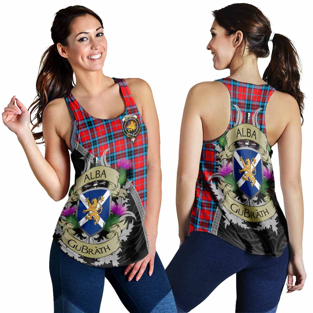 Tartan Vibes Clothing MacTavish (McTavish) Tartan Family Crest Women's Racerback Tanks Lion Rampant Royal Thistle Shield Celtic Inspired