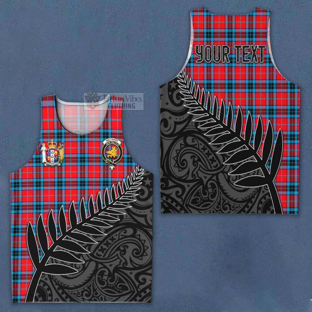 Tartan Vibes Clothing MacTavish (McTavish) Crest Tartan Men's Tank Top with New Zealand Silver Fern Half Style