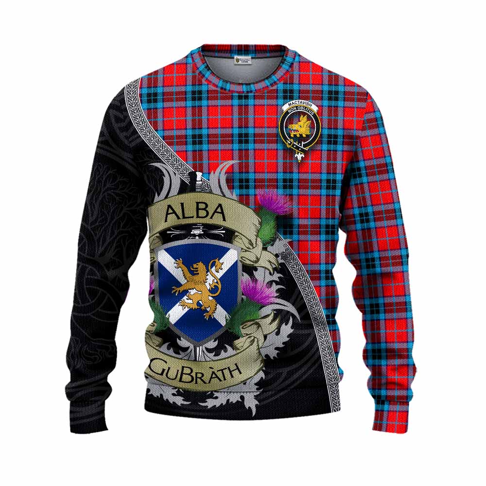 MacTavish (McTavish) Tartan Family Crest Knitted Sweater Lion Rampant Royal Thistle Shield Celtic Inspired Unisex - Tartan Vibes Clothing