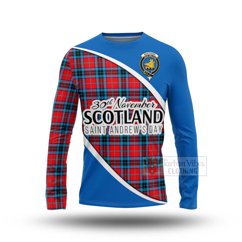 Tartan Vibes Clothing MacTavish (McTavish) Family Crest Tartan Long Sleeve T-Shirt Celebrate Saint Andrew's Day in Style
