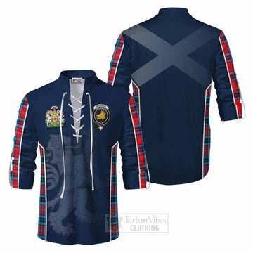 Tartan Vibes Clothing MacTavish (McTavish) Tartan Ghillie Kilt Shirt with Family Crest and Lion Rampant Vibes Sport Style