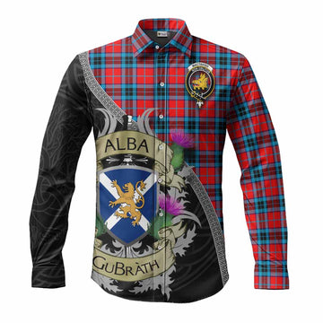 MacTavish (McTavish) Tartan Family Crest Long Sleeve Button Shirt Lion Rampant Royal Thistle Shield Celtic Inspired